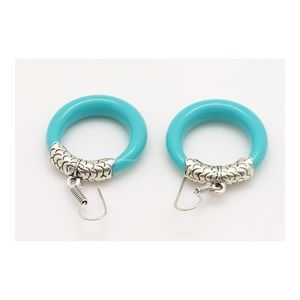 Turquoise Hoop Earring with Silver Accents